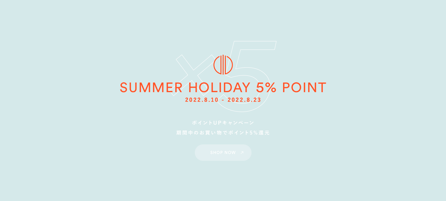 SUMMER HOLIDAY 5% POINT UP
