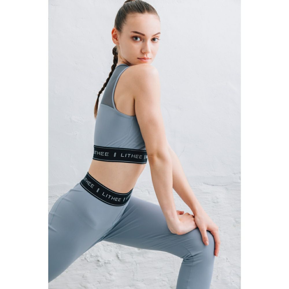 LITHEE（リジー）】【FIT】メリルハイテンションロゴレギンス（ブルー