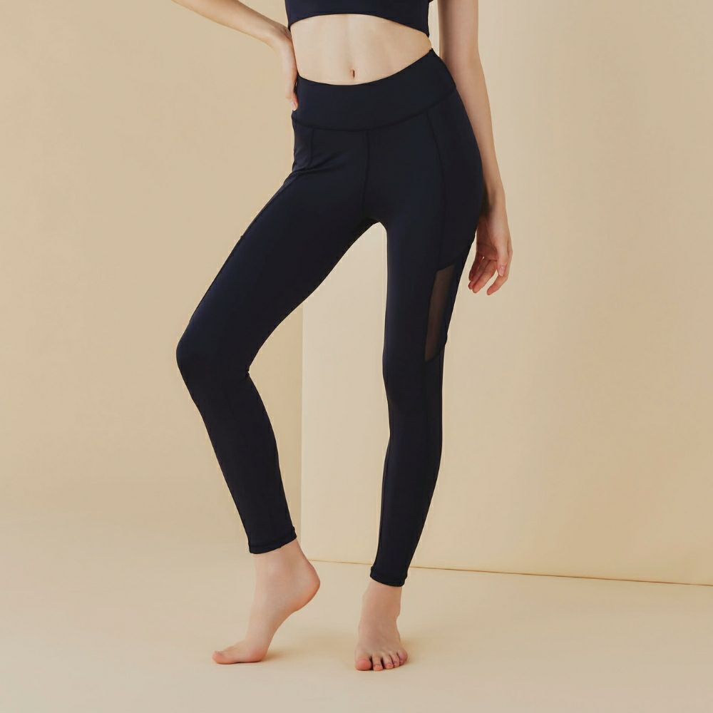 LITHEE（リジー）】チュール切替ソフトレギンス（ネイビー）｜LITHEE