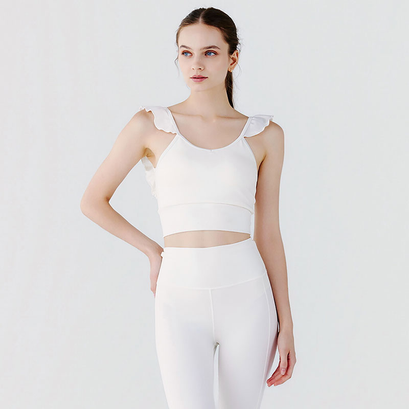 LITHEE（リジー）】ソフトフリルブラトップ（ホワイト）｜LITHEE YOGA